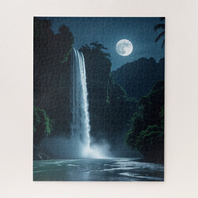 Quebra-cabeça Cascata lunar - Paisagem Noturna Cinemática (Vertical)