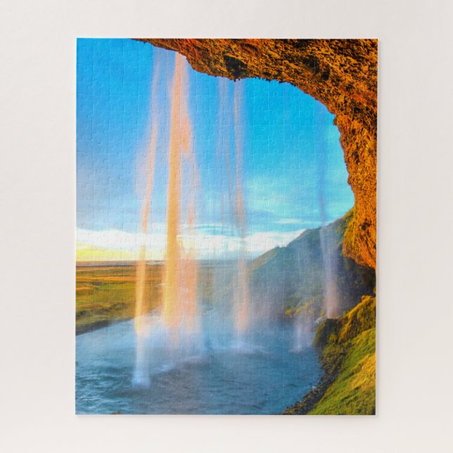 Quebra-cabeça Cascata sobre rochas Natureza Fotografia Pacífica (Vertical)