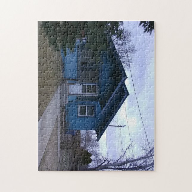 Quebra-cabeça casinha azul (Vertical)