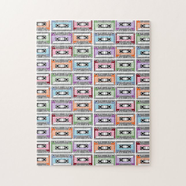 Quebra-cabeça Cassette Tapes Retro Pattern (Vertical)