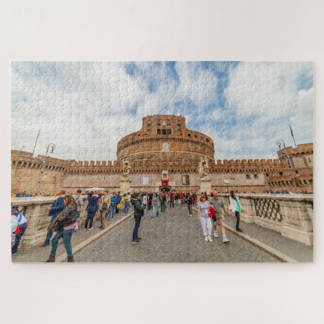 Quebra-cabeça Castel Sant'Angelo, da ponte, Roma, Itália (Horizontal)