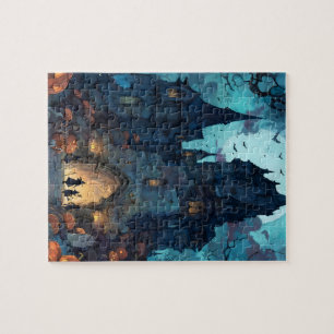 Quebra-cabeça Castelo Assombrado Gótico Puzzle de Halloween