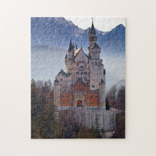 Quebra-cabeça Castelo bávaro Neuschwanstein no inverno