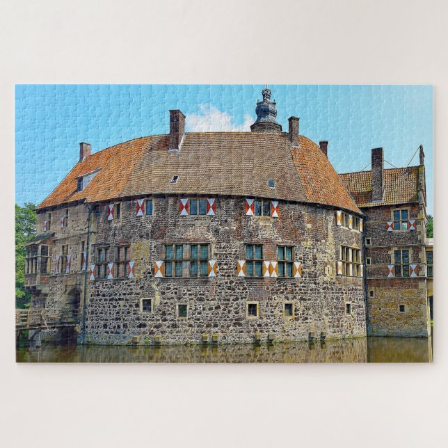 Quebra-cabeça Castelo Burg Vischering Alemanha. (Horizontal)