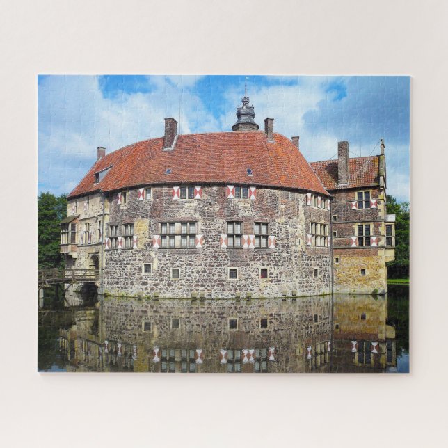 Quebra-cabeça Castelo Burg Vischering Alemanha. (Horizontal)