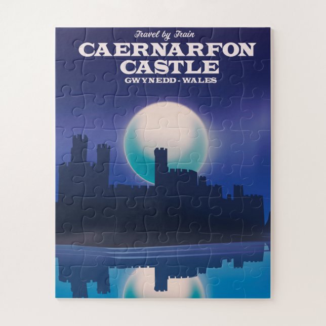 Quebra-cabeça Castelo Caernarfon, poster de viagens de Gwynedd W (Vertical)