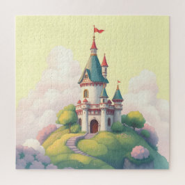 Quebra-cabeça Castelo caprichoso com jardim verde
