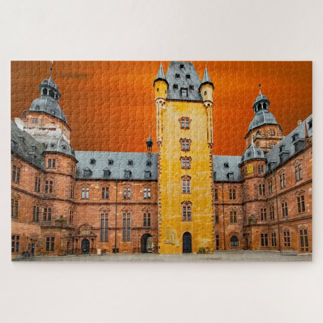 Quebra-cabeça Castelo de Aschaffenburg Alemanha. (Horizontal)