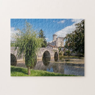 Quebra-cabeça Castelo de Bourdeilles e Ponte de Pedra, França