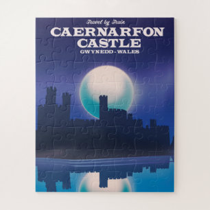 Quebra-cabeça Castelo de Caernarfon, poster de viagens de