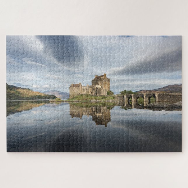 Quebra-cabeça Castelo de Eilean Donan com reflexão em Scotland (Horizontal)