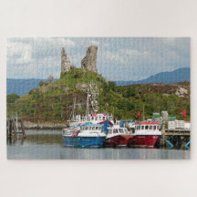 Castelo de Moil e barcos de pesca, Escócia