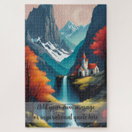 Quebra-cabeça Castelo de Montanha Personalizado com Cachoeiras