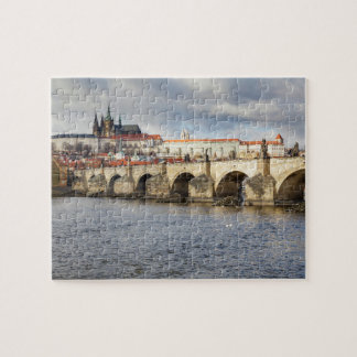 Quebra-cabeça Castelo de Praga e foto da lembrança da ponte de