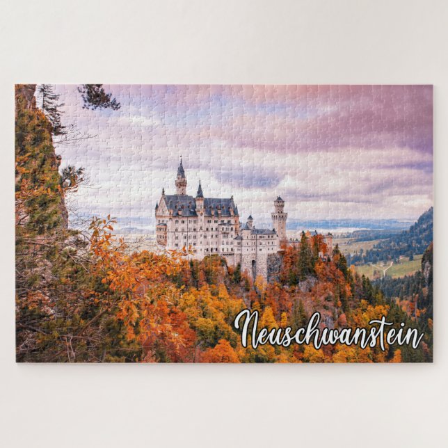 Quebra-cabeça Castelo Neuschwanstein No Outono (Horizontal)