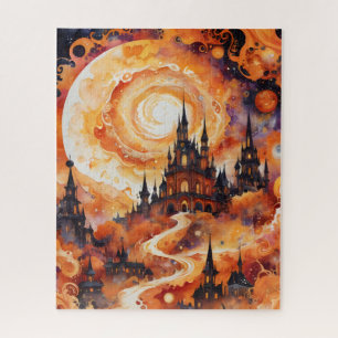 Quebra-cabeça Castelo Spooky Spiral - Laranja Halloween