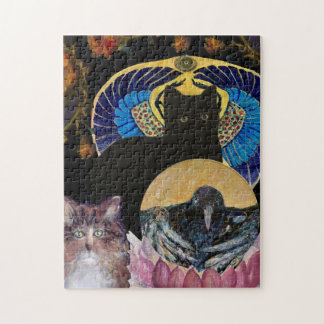 Quebra-cabeça Cat Crow Scarab Lily Maureen Girard