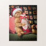 Quebra-cabeça Cat Drinking Egg Nog<br><div class="desc">Cheers! | Avanti, the Global Humor Brand™ has been entertaining the world with its Feel Good Funny greeting cards for over 40 years. Our characters live life to the fullest and celebrate the humor in everyday life.</div>