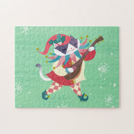 Quebra-cabeça Cat. Elf de Música de Natal