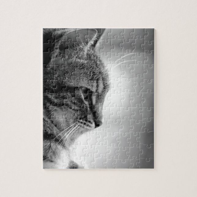 Quebra-cabeça Cat Meditating Black and White (Vertical)