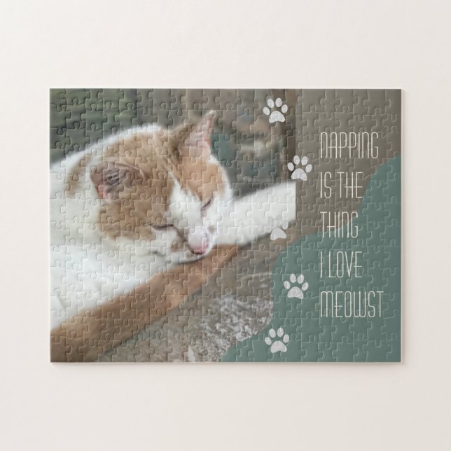 Quebra-cabeça Cat Napping é a coisa que eu amo. (Horizontal)