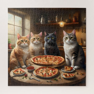 Quebra-cabeça Cat Pizza Night,