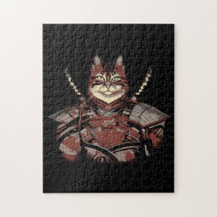Quebra-cabeça Cat Samurai Warrior Japonês