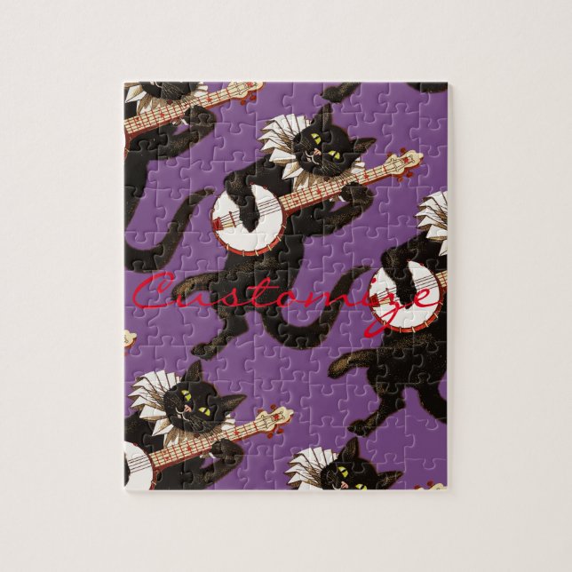 Quebra-cabeça Cat tocando Banjo Thunder_Cove (Vertical)