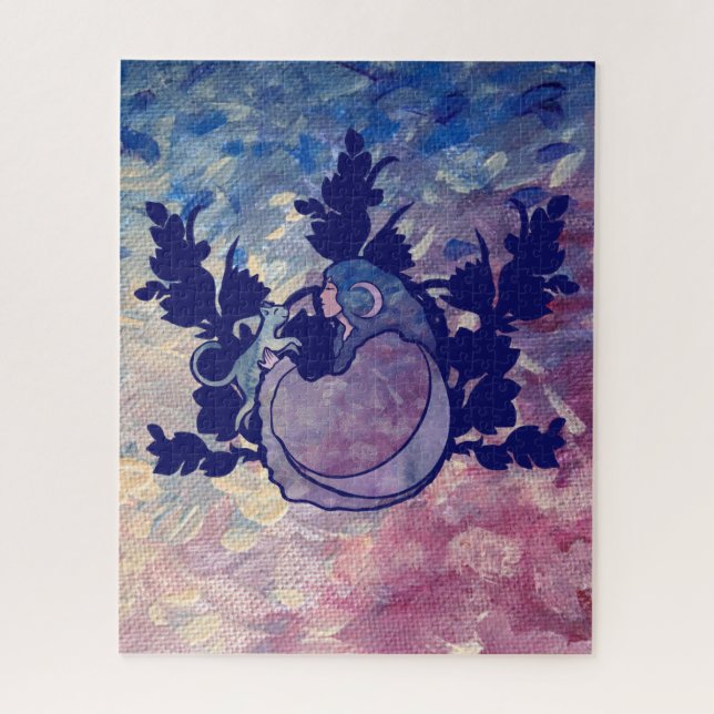 Quebra-cabeça Cat Witch Moon Goddese Wiccan Cat Person (Vertical)