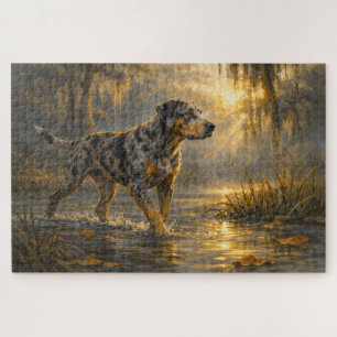 Quebra-cabeça Catahoula Sunrise Arte de Cão de Caça Puzzle