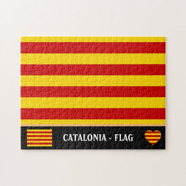 Quebra-cabeça Catalunha Flag & Catalan - Moda La Senyera (Horizontal)