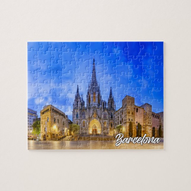 Quebra-cabeça Catedral de Barcelona, Barcelona, Espanha (Horizontal)
