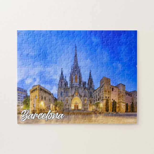 Quebra-cabeça Catedral de Barcelona, Espanha (Horizontal)