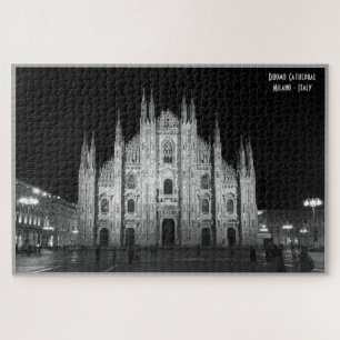 Quebra-cabeça Catedral de Milano - Itália - fotografia a preto
