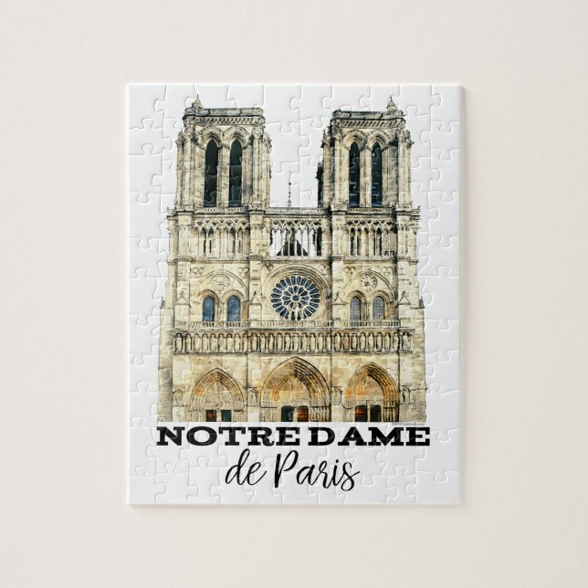Quebra-cabeça Catedral francesa Notre-Dame de Paris Souvenir (Vertical)