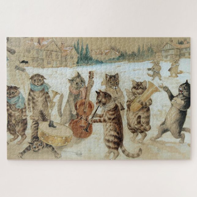 Quebra-cabeça Cats Carol Singing por Louis Wain (Horizontal)