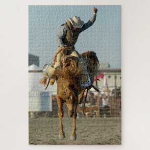 Quebra-cabeça Caubói De Rodeio Cavalo Empinando Cavalgada Selvag