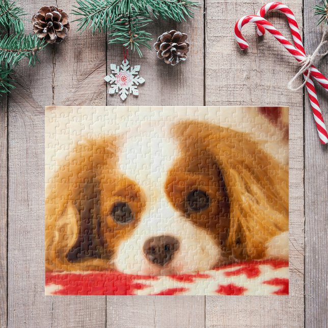 Quebra-cabeça Cavalier King Charles Spaniel Em Snowflake Blanket (Criador carregado)