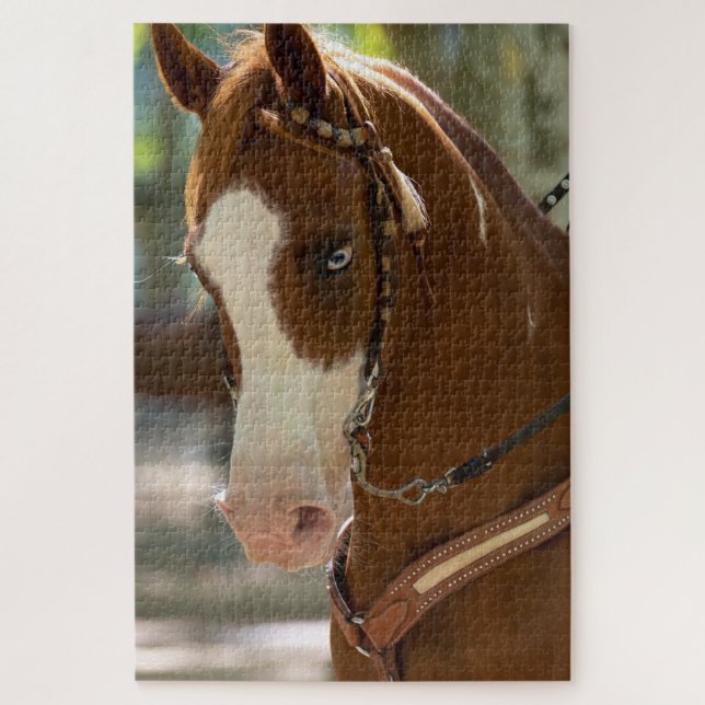 Quebra-cabeça Cavalo Árabe de Olho Azul (Vertical)