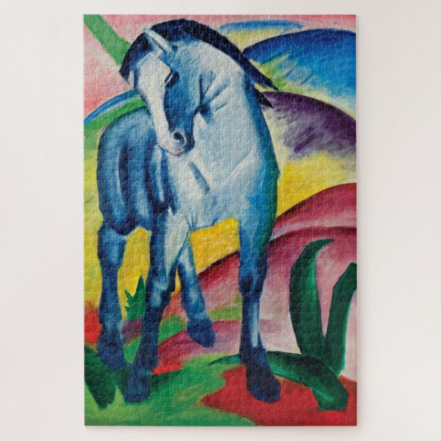 Quebra-cabeça Cavalo Azul I por Franz Marc (Vertical)