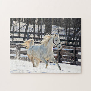 Quebra-cabeça Cavalo Branco Galopping