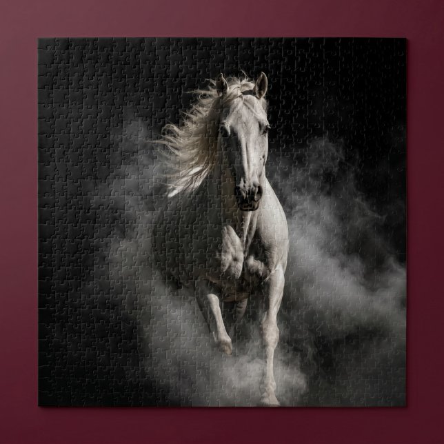 Quebra-cabeça Cavalo Branco na Fumaça (Criador carregado)