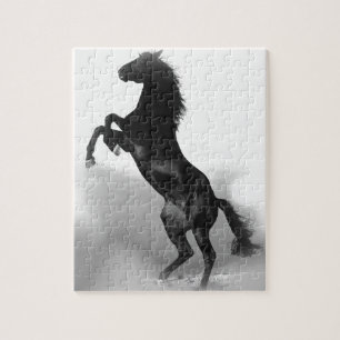 Quebra-cabeça Cavalo Branco Negro