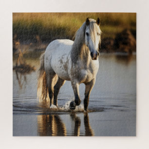 Quebra-cabeça Cavalo Branco no Lago