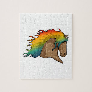 Quebra-cabeça Cavalo com Cabelo Arco-Íris
