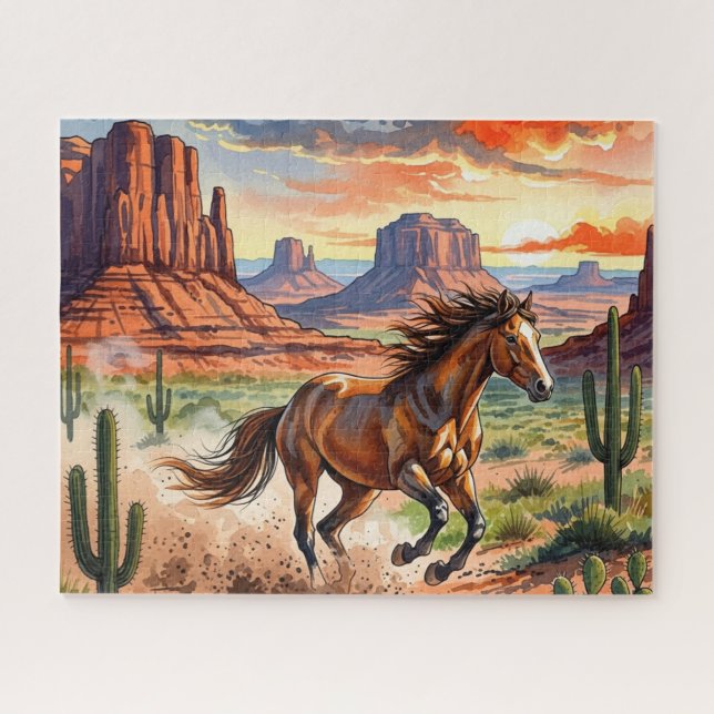 Quebra-cabeça Cavalo Correndo No Deserto (Horizontal)