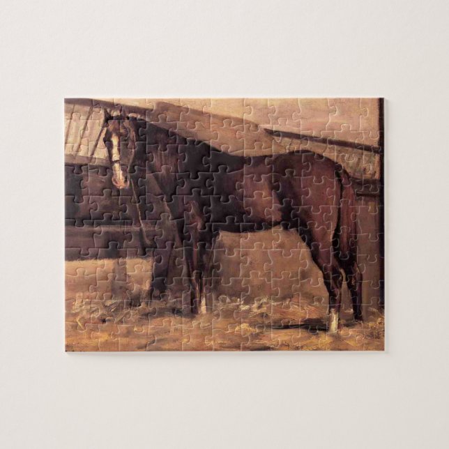 Quebra-cabeça Cavalo de Baía Vermelha nos estábulos (Horizontal)