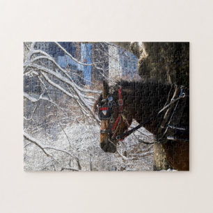 Quebra-cabeça Cavalo de carruagem do inverno