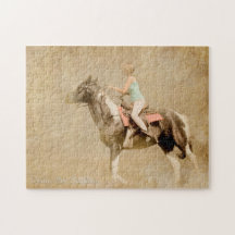 Cavalo de equitação da menina