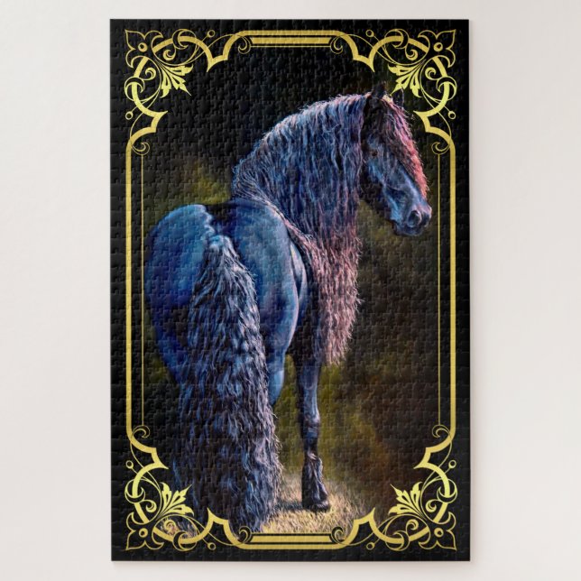 Quebra-cabeça Cavalo de garanhão frívio em holofote, pintura (Vertical)